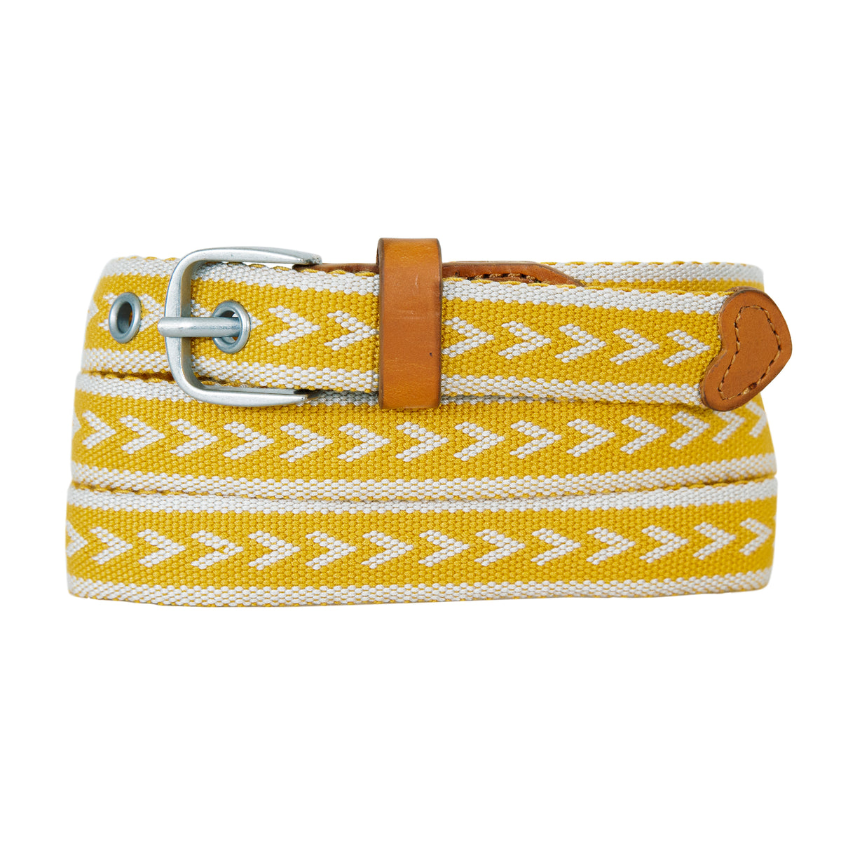 Cascade Woven Belt With Metal Buckle-Dark Marigold-7