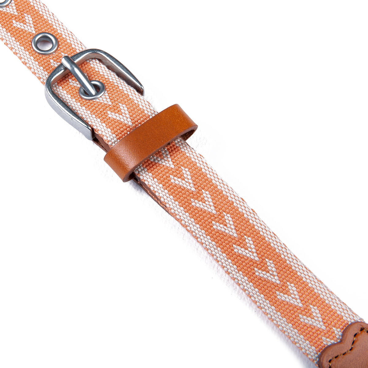 Cascade Woven Belt With Metal Buckle-Coral-15