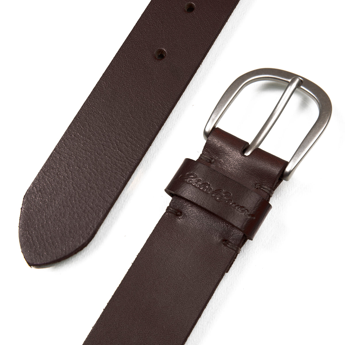 Center Lacing Detailed Leather Belt-Brown-3