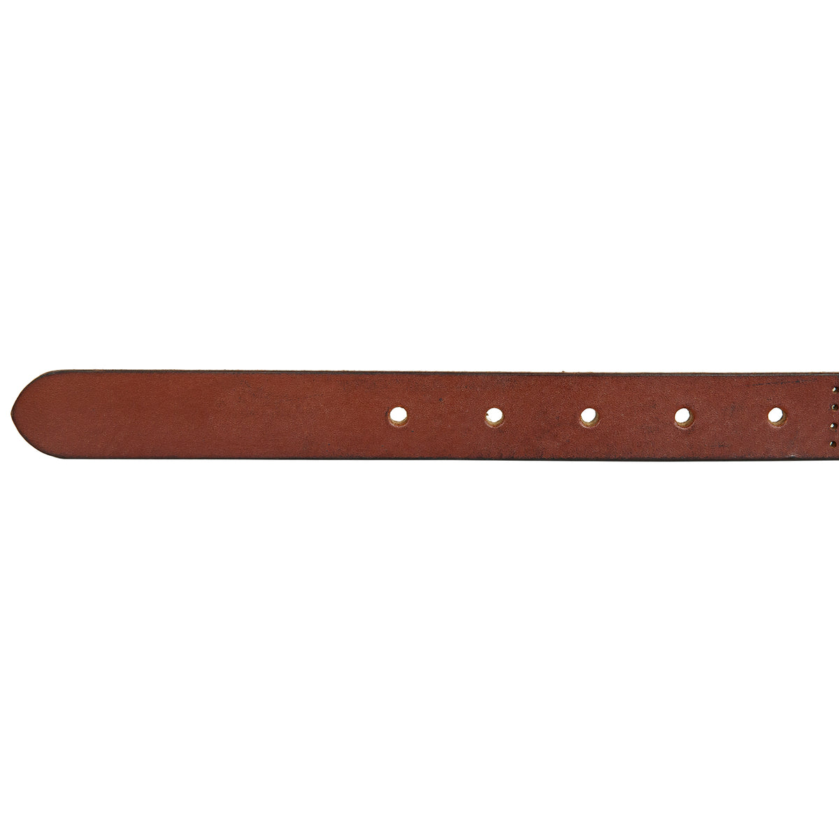Perforated Pattern Leather Belt-TAN-12