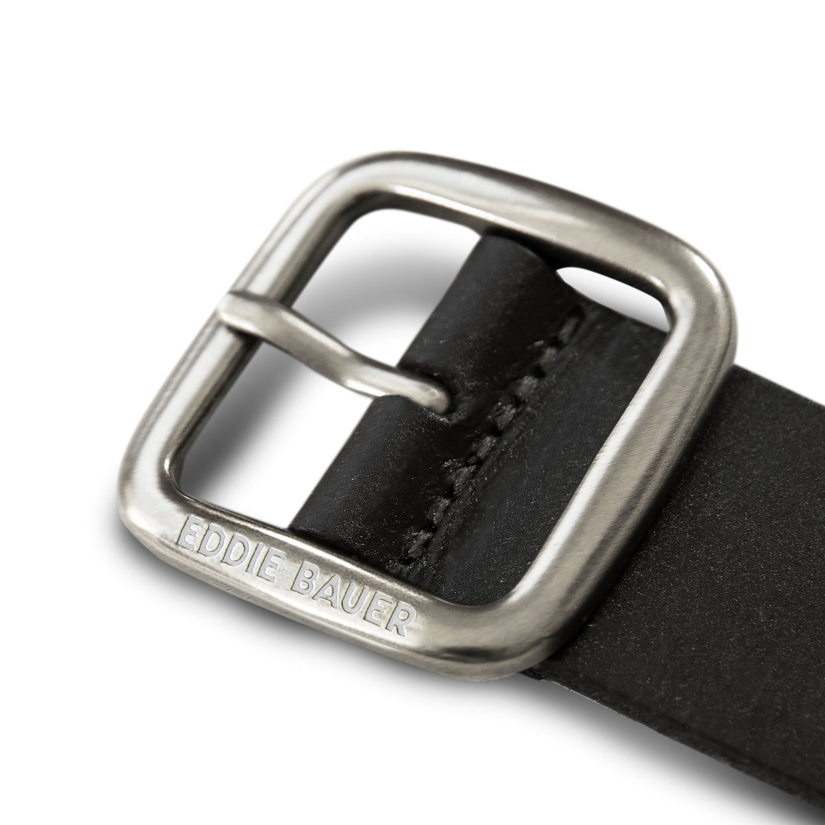 Center Bar Leather Jean Belt-Black-3