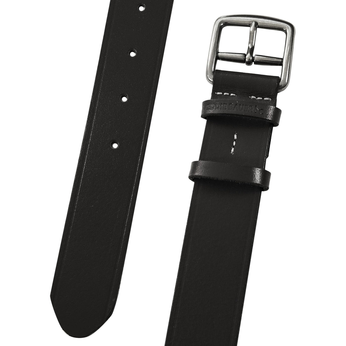 Double Keeper Leather Jean Belt-Black-4