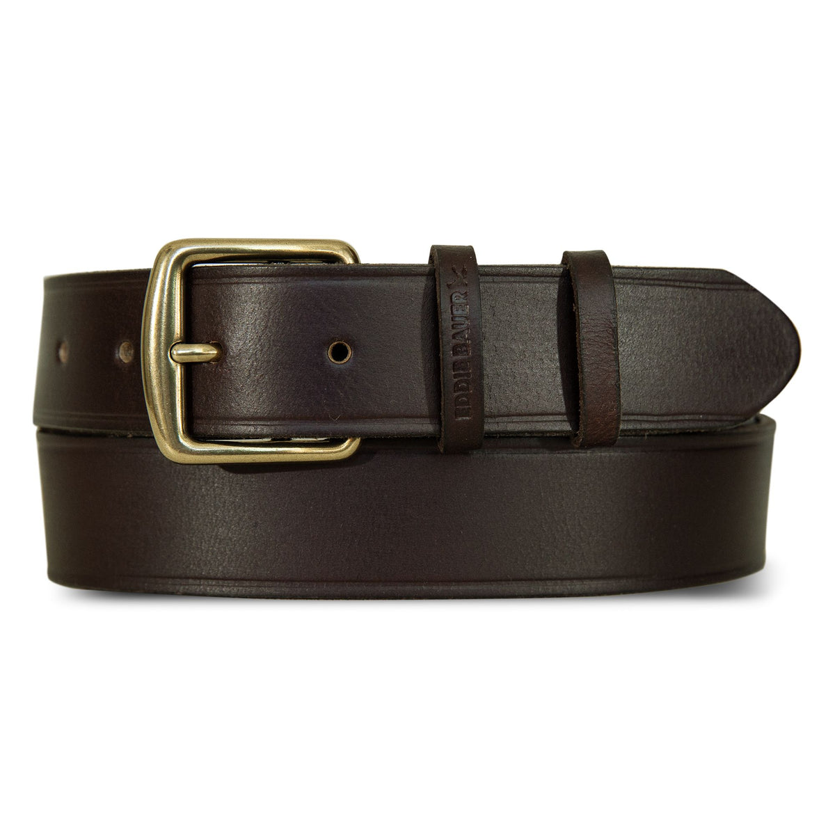 Double Keeper Leather Jean Belt-Brown-6
