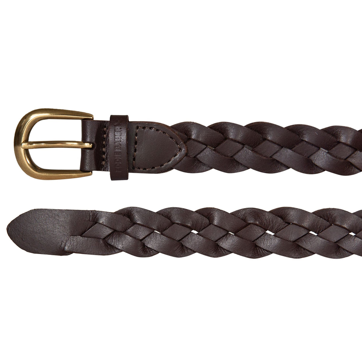 Thin Braided Leather Belt-Brown-2