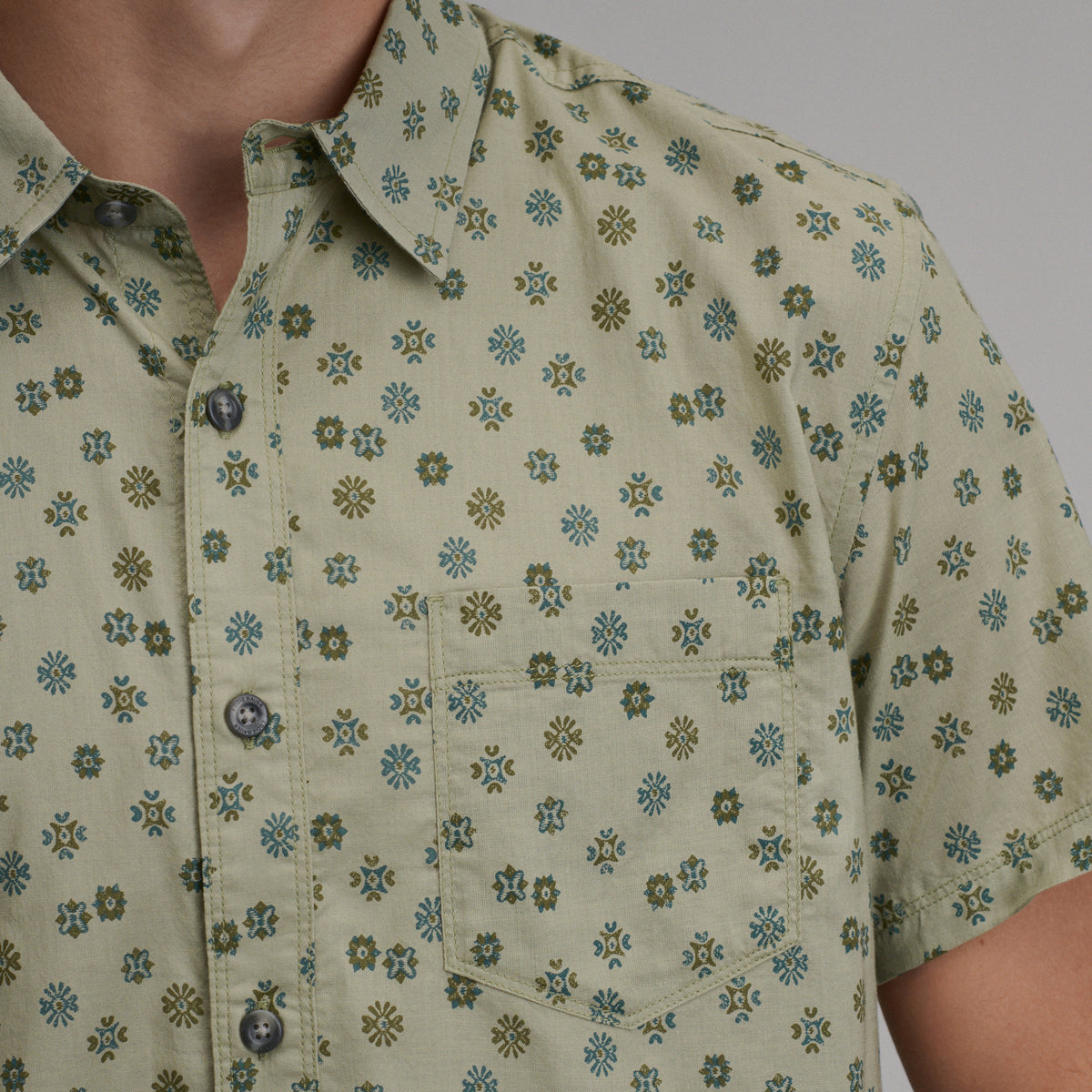 Men's Baja Short-Sleeve Shirt - Print-Dusty Sage-7