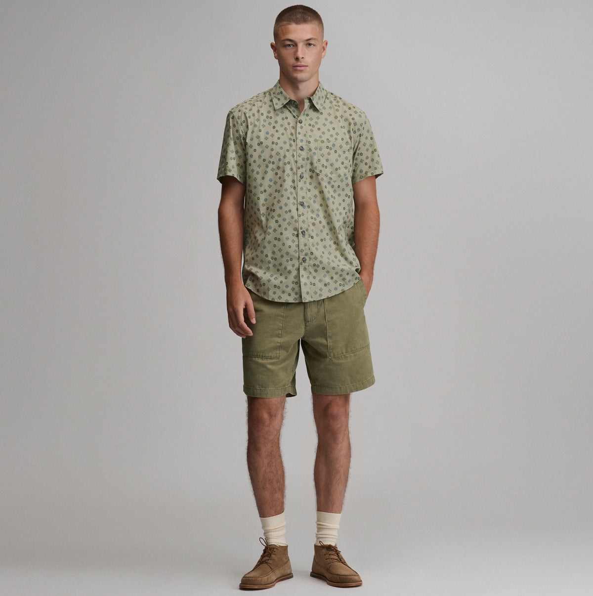 Men's Baja Short-Sleeve Shirt - Print-Dusty Sage-8