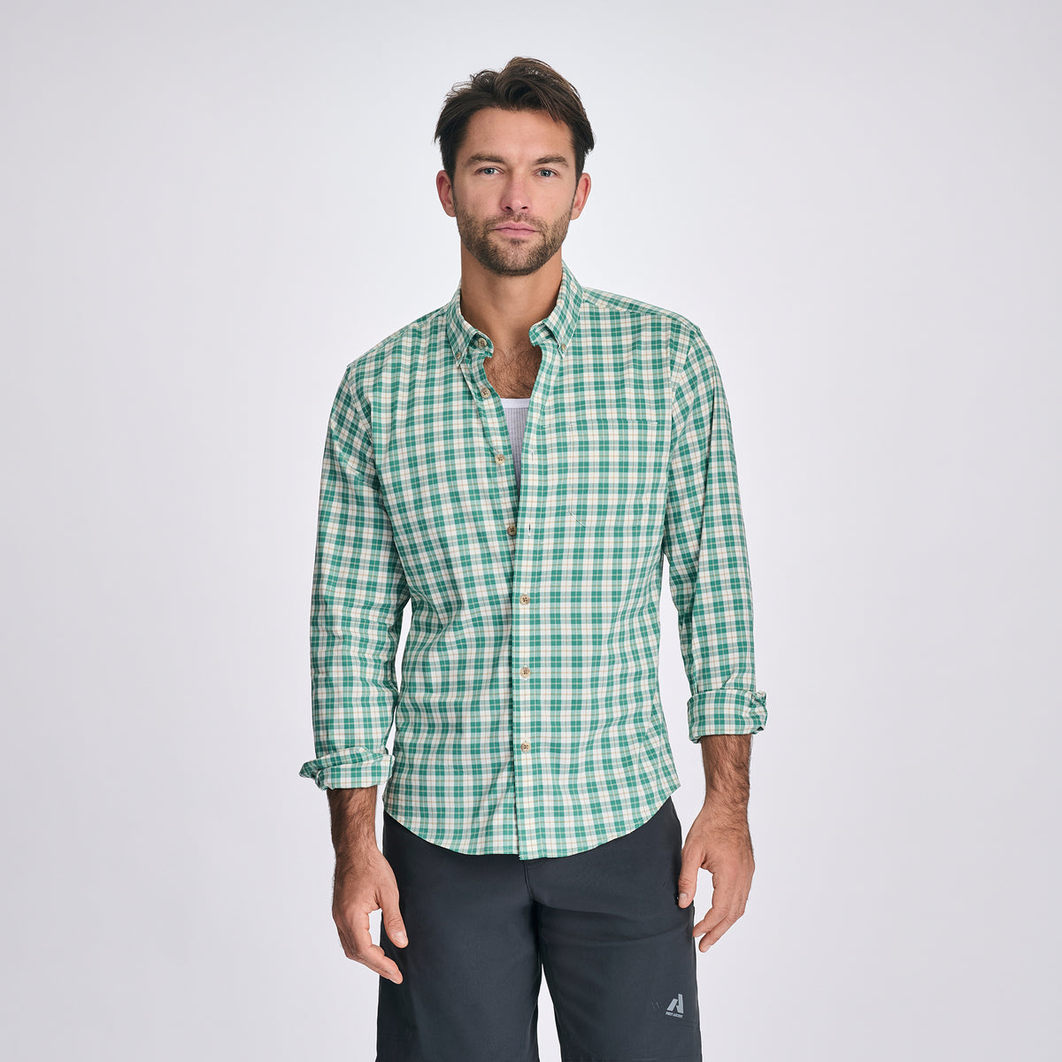 Men's Voyager Flex Long-Sleeve Shirt-Vibrant Green-4