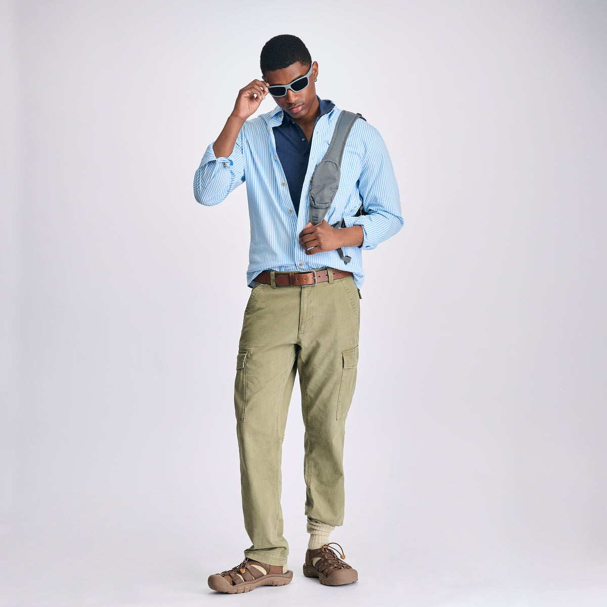 Men's Voyager Flex Long-Sleeve Shirt-Island Blue-8