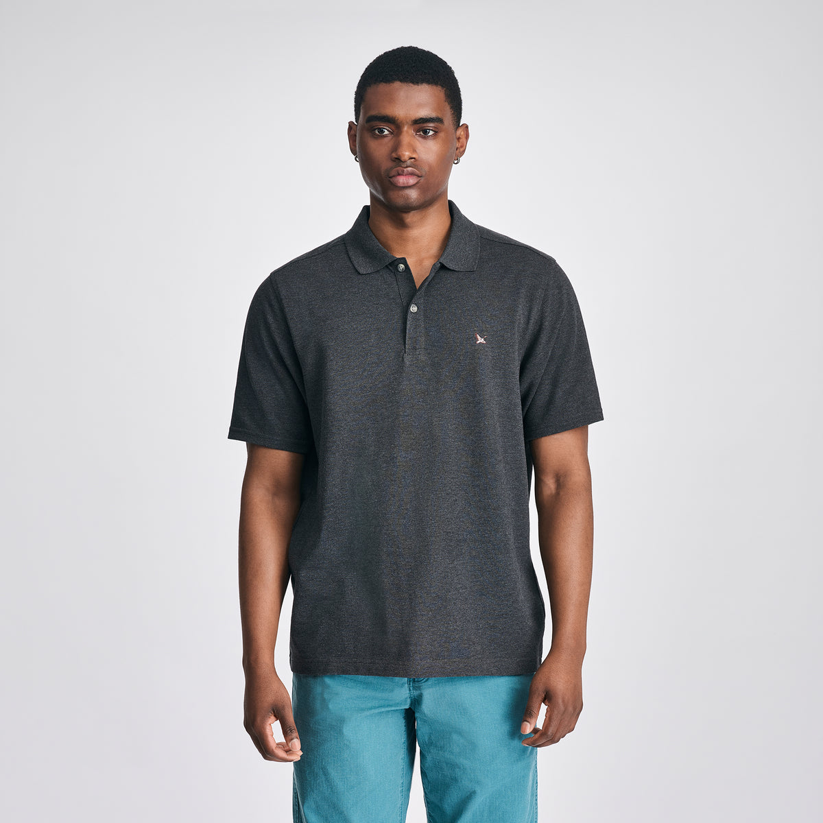 Men's Signature Piqué Short-Sleeve Polo-Charcoal Htr-1