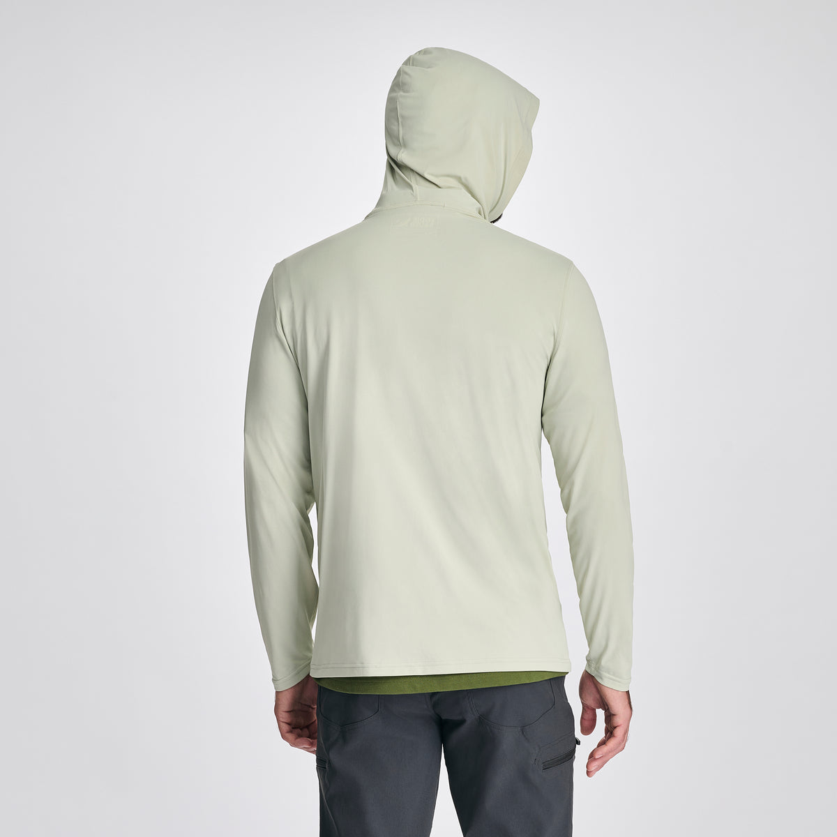 Men's LS Sundrift Upf Po Hoodie-Honeydew-2