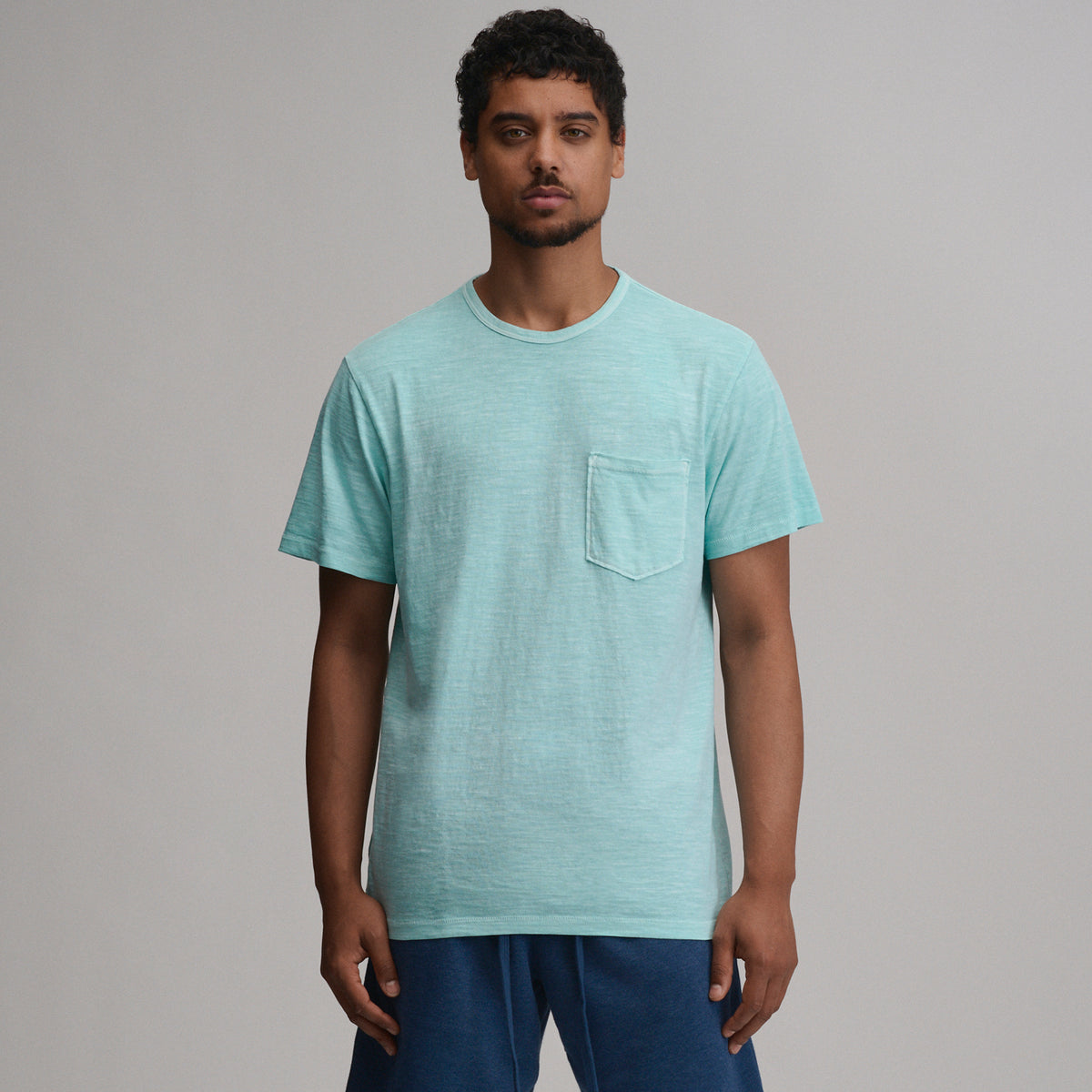 Men's Sunwashed Cotton T-Shirt-Tropical Blue-1