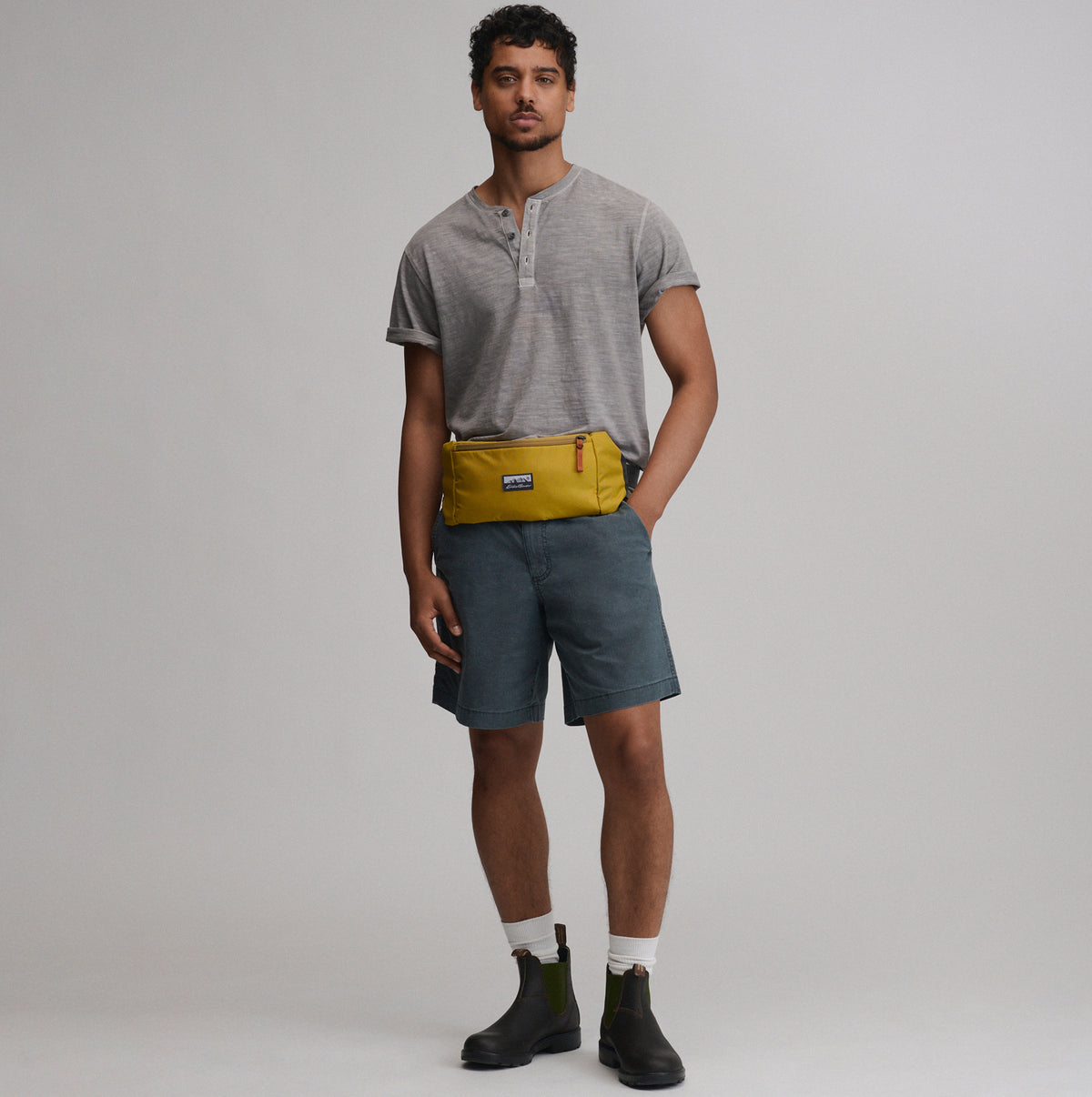 Men's Short-Sleeve Sunwashed Cotton Henley-Lead-4