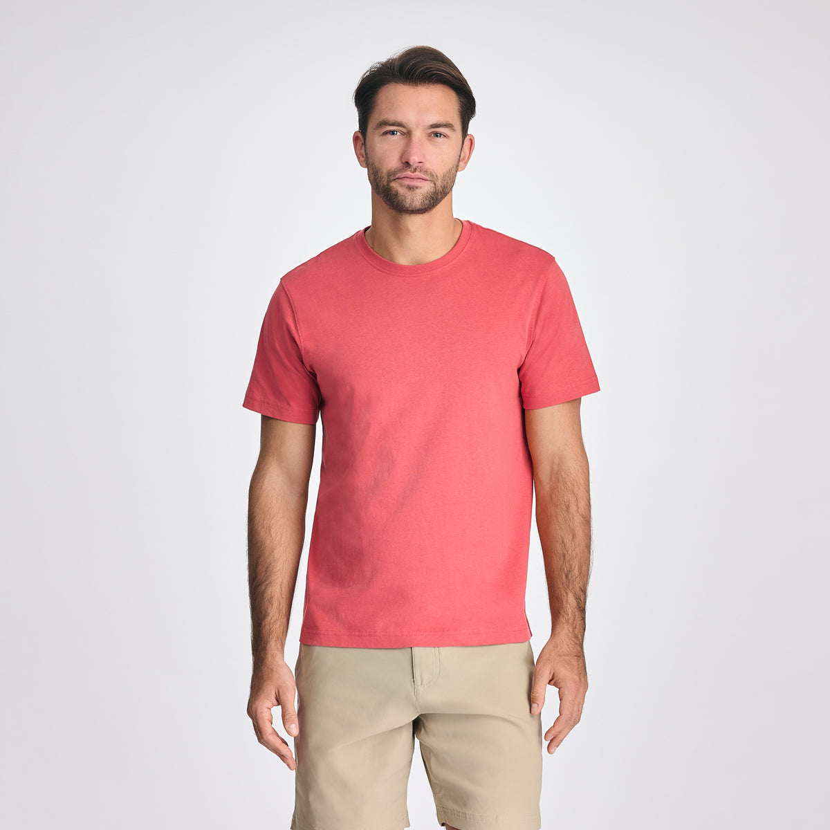 Men's Legend Wash 100% Cotton Short-Sleeve Classic T-Shirt-Rhubarb-3