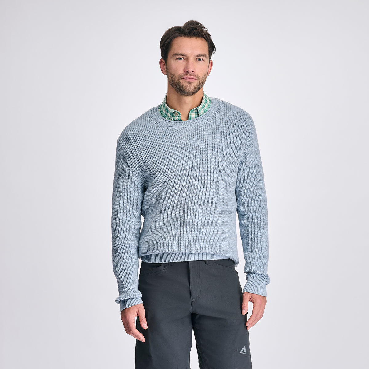 Men's Signature Roll Neck Sweater-Dusted Indigo Htr-4