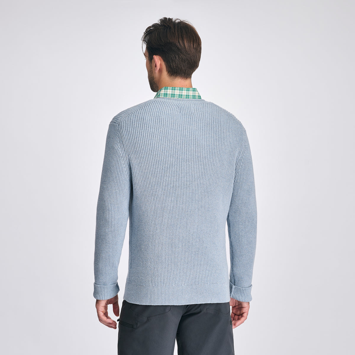 Men's Signature Roll Neck Sweater-Dusted Indigo Htr-5