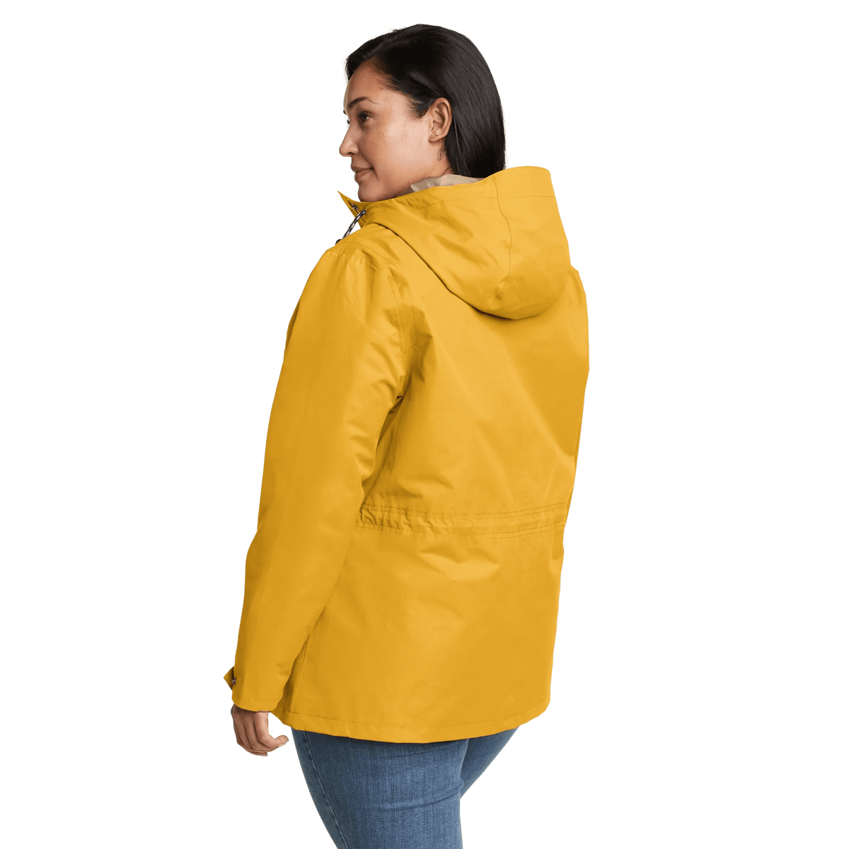 Women's Charly Waterproof Hooded Rain Jacket-Dk Marigold-Plus-3