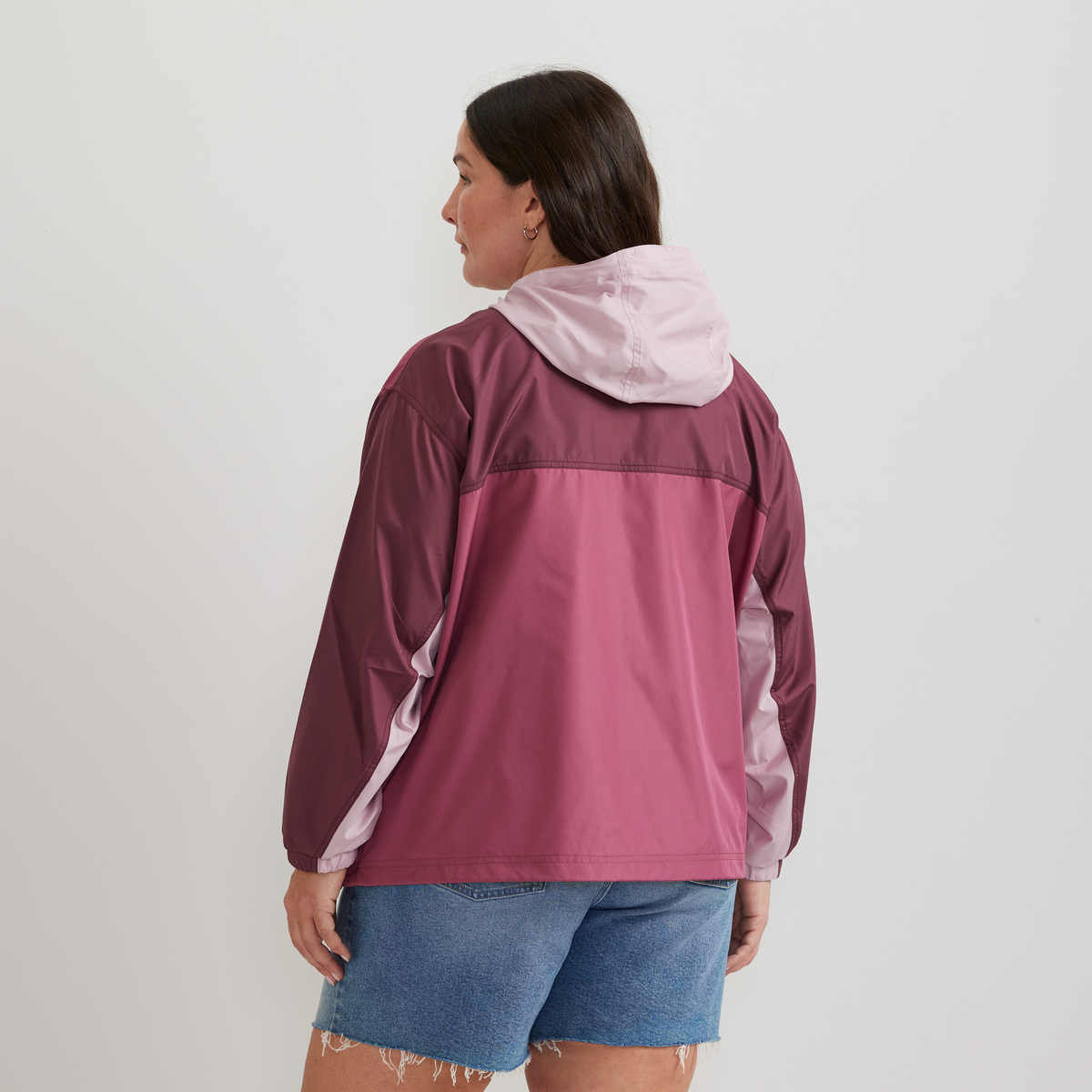 Women's Momentum Windproof Hoodie-CLARET-Plus-F1