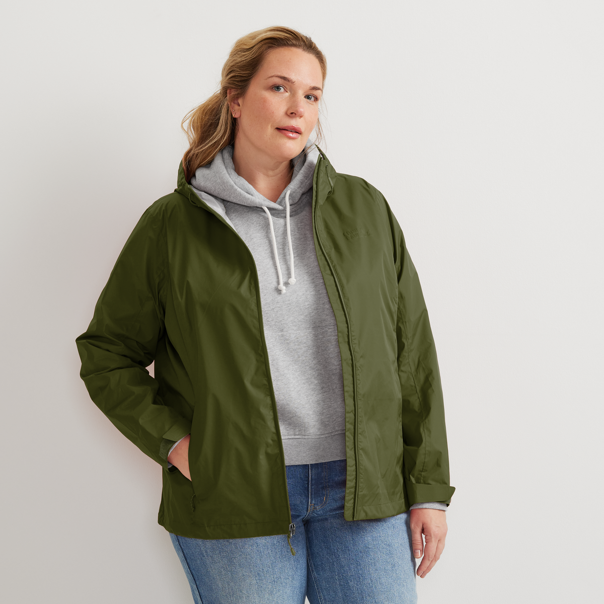 Women's RipPac® Pro Waterproof Hooded Rain Jacket-Irish Moss-Plus-C1
