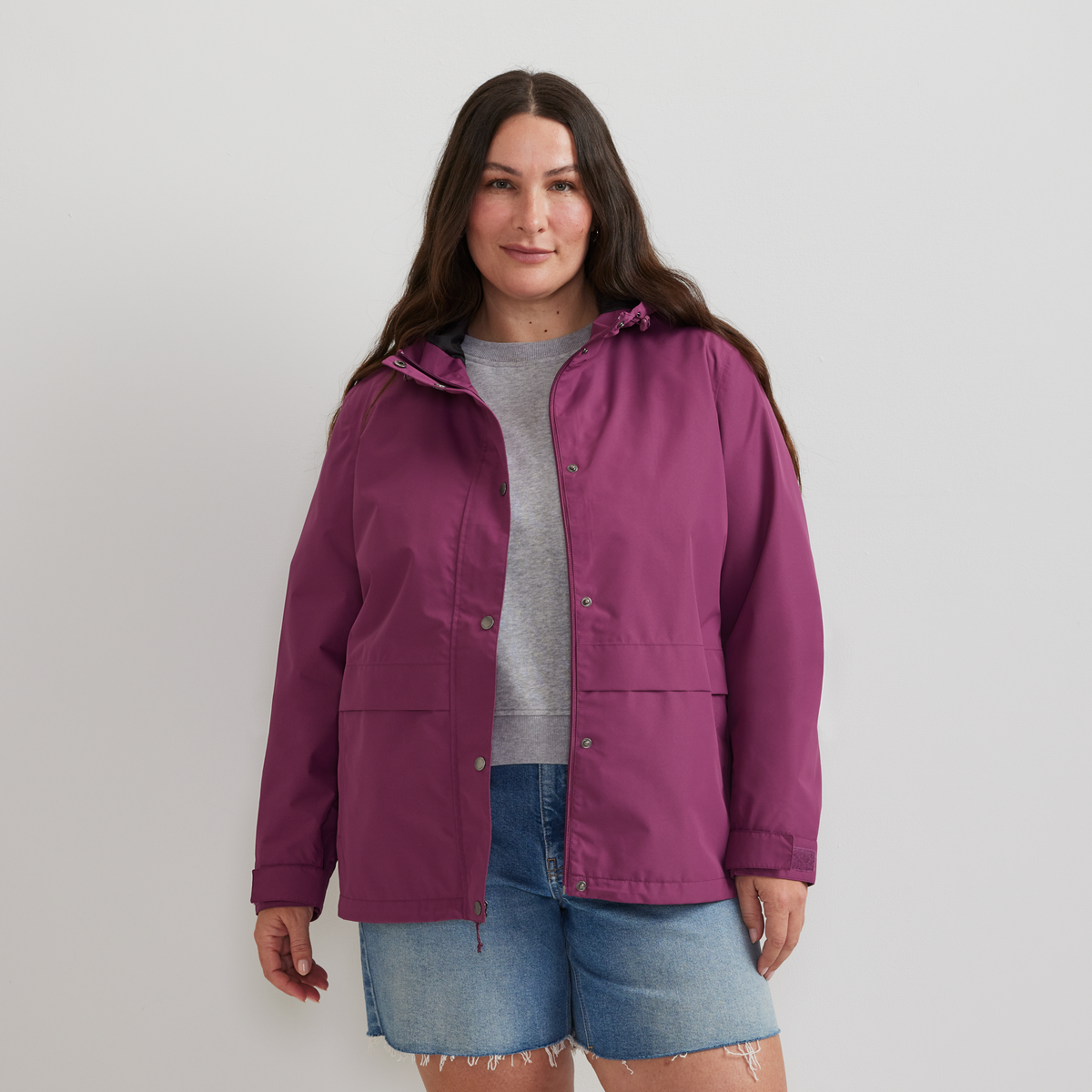 Women's Rainfoil® Storm Waterproof Hooded Jacket-Wine-Plus-C1