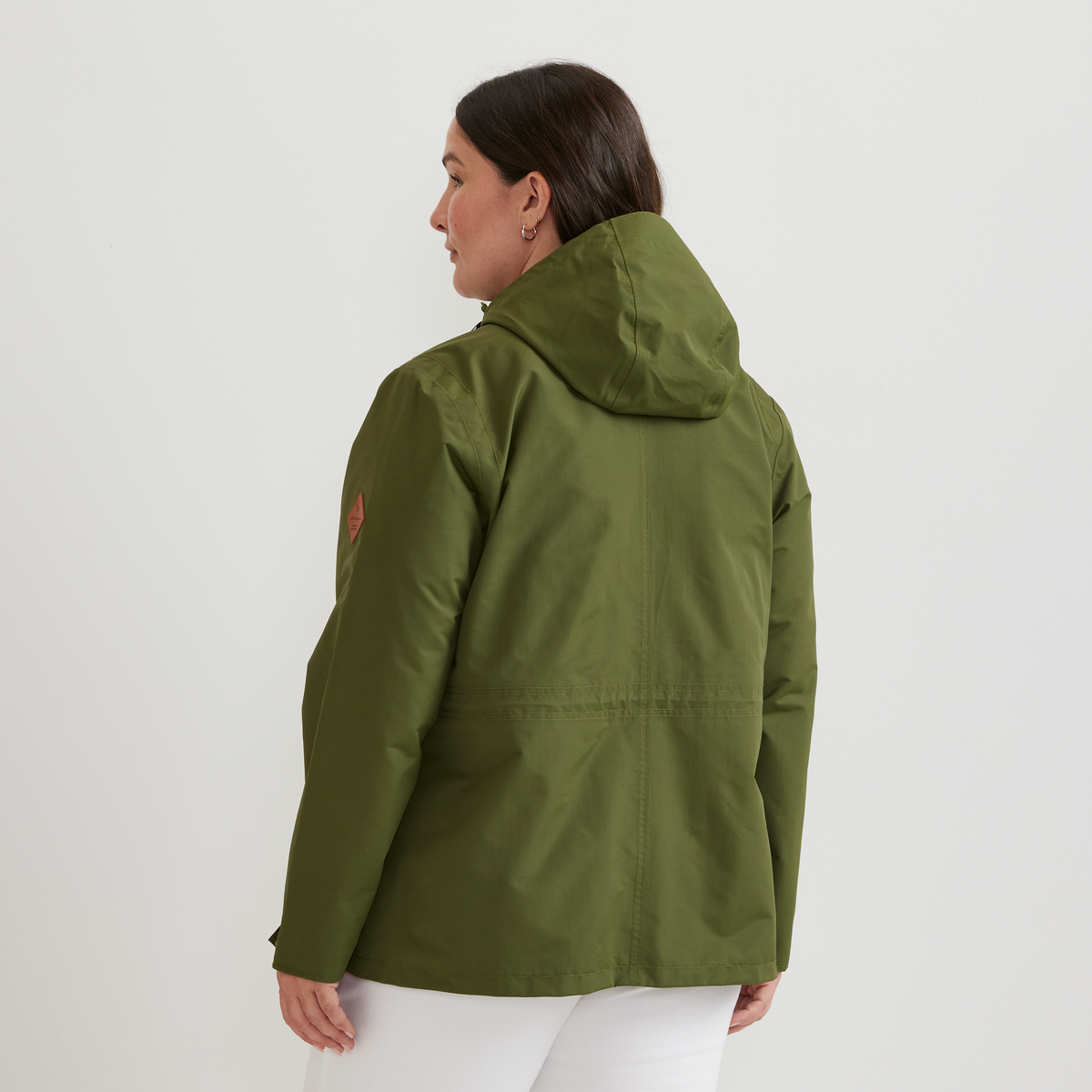 Women's Charly Waterproof Hooded Rain Jacket-Irish Moss-Plus-F1