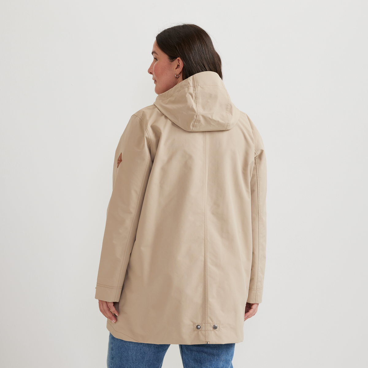 Women's Charly Waterproof Hooded Rain Parka-Tan-Plus-F1