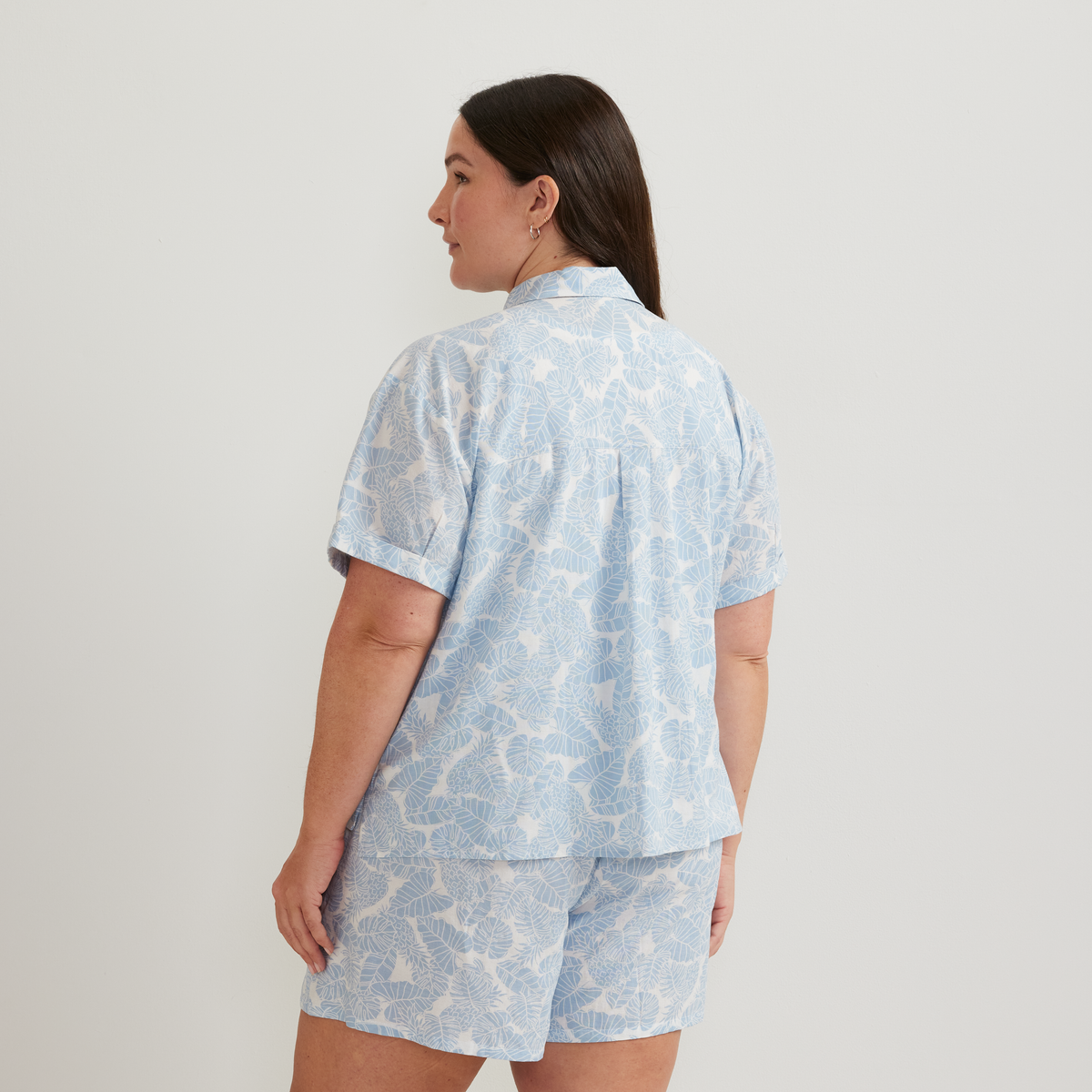 Women's Baja Short-Sleeve Shirt-Slate Blue-Plus-F1