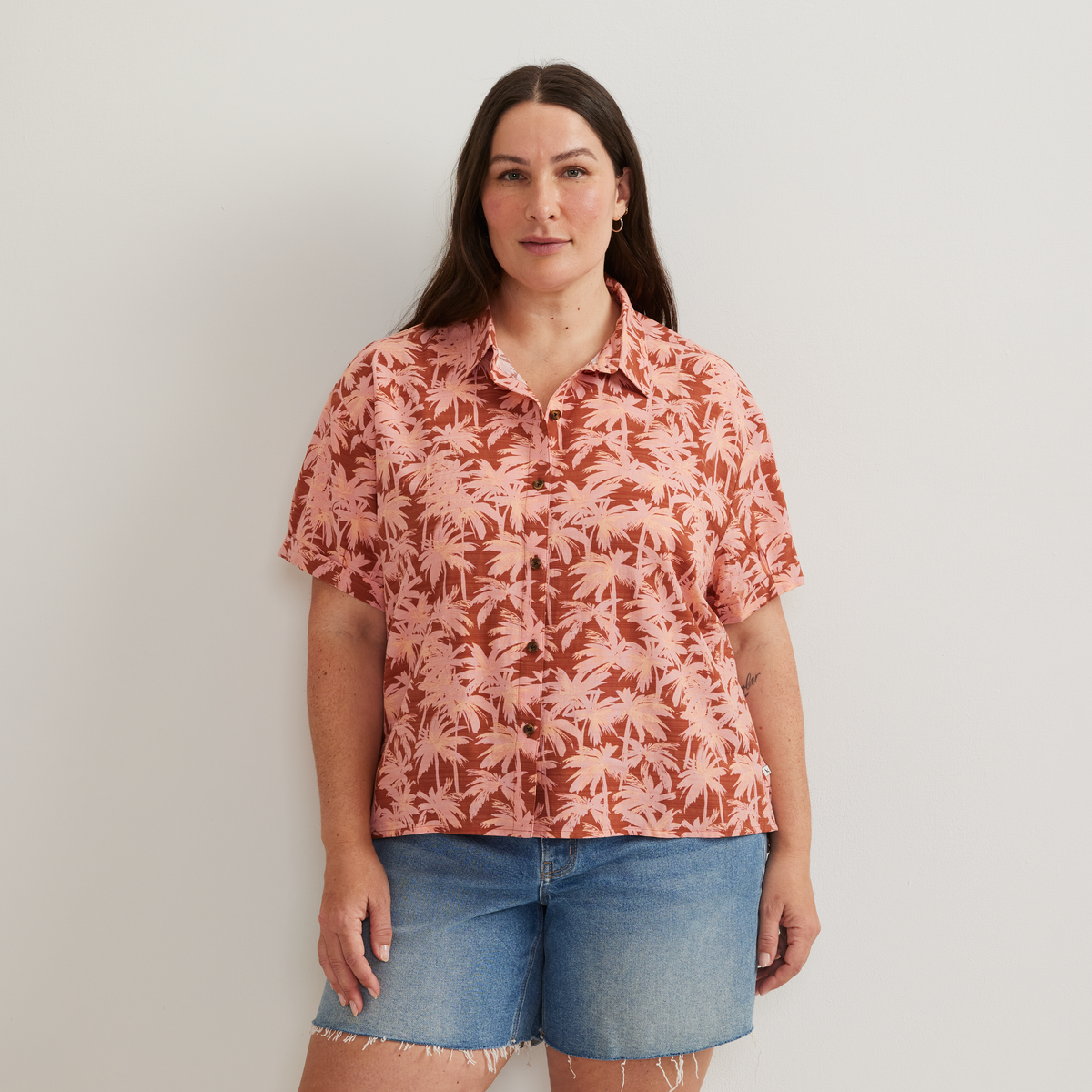 Women's Baja Short-Sleeve Shirt-Paprika-Plus-C1