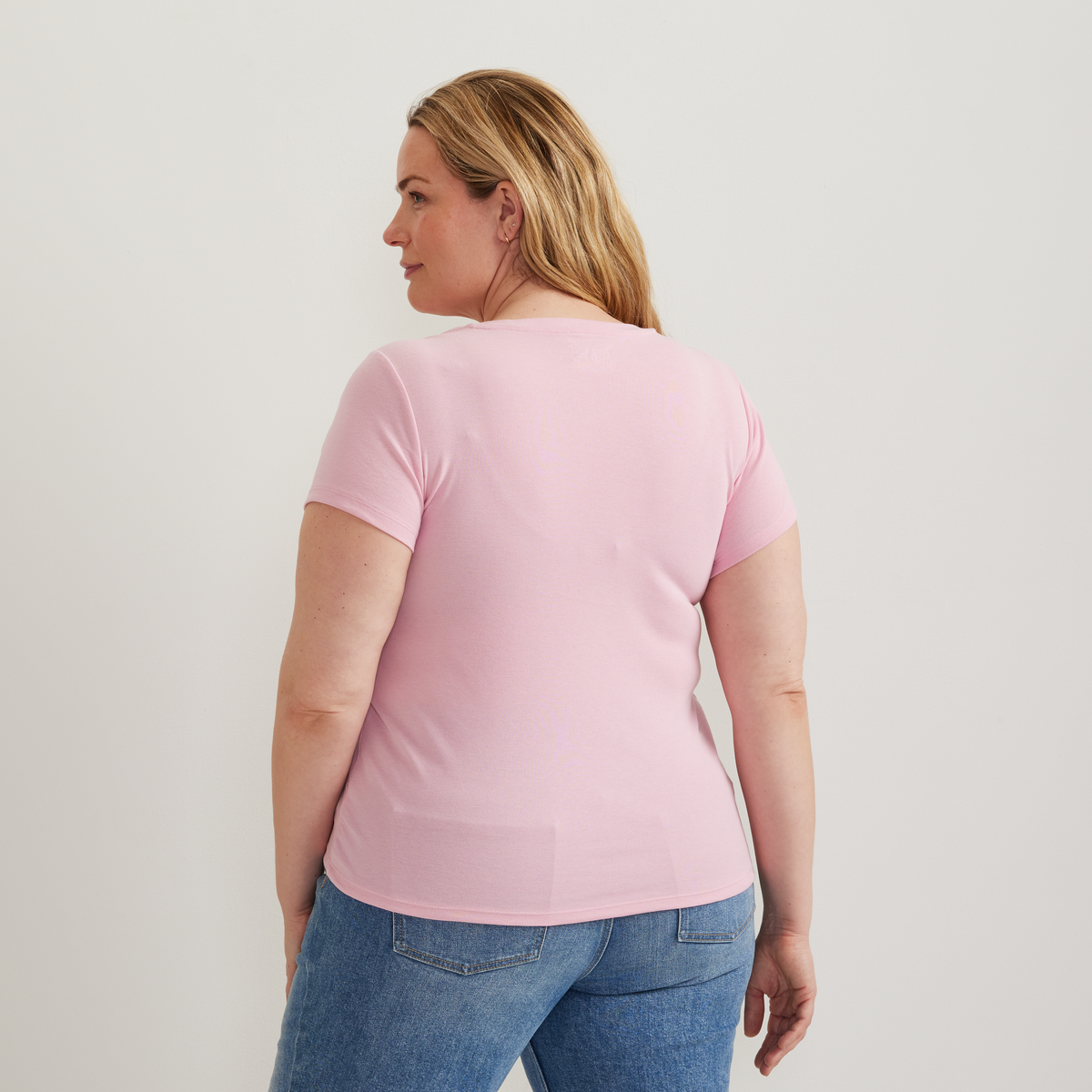 Women's Everyday Short-Sleeve V-Neck T-Shirt-Peony-Plus-F1