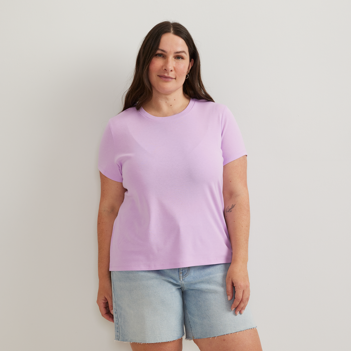 Women's Everyday Short-Sleeve Crewneck T-Shirt-Lavender-Plus-C1
