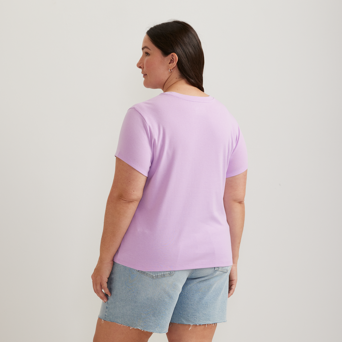 Women's Everyday Short-Sleeve Crewneck T-Shirt-Lavender-Plus-F1