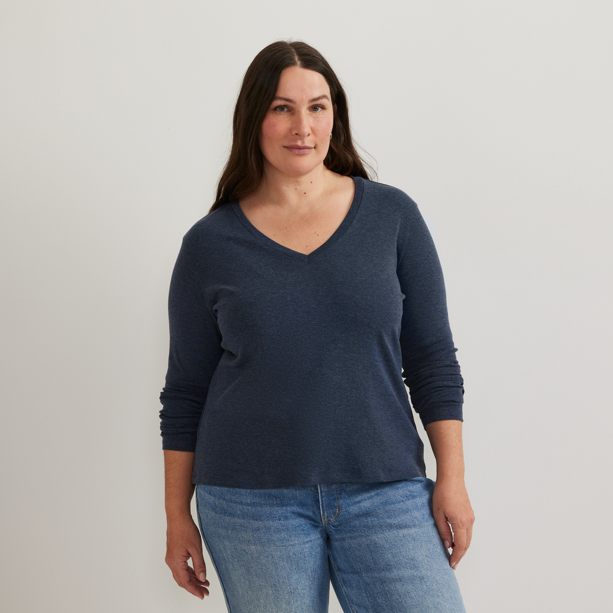 Women's Everyday Long-Sleeve V-Neck T-Shirt-Brook-Plus-C1