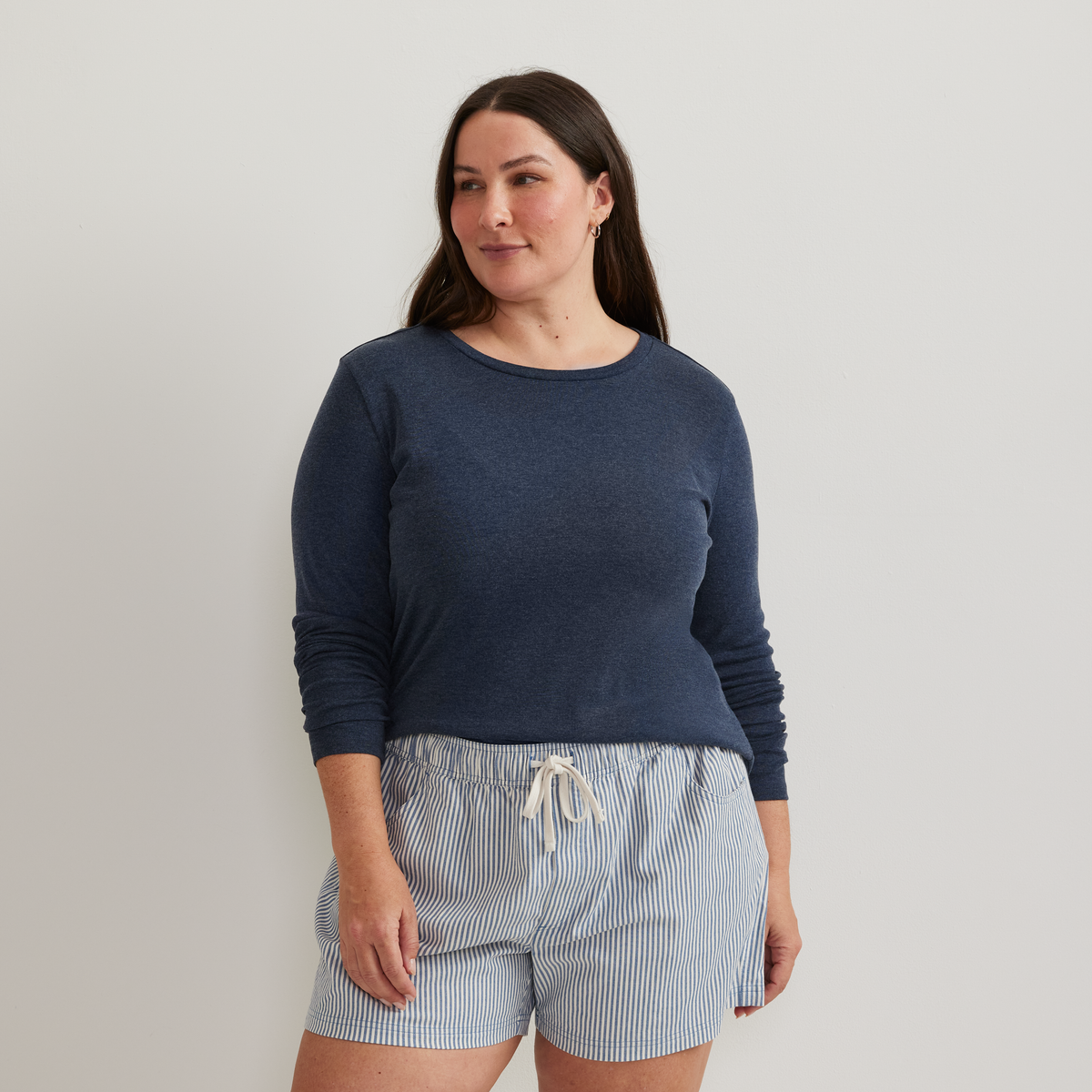 Women's Everyday Long-Sleeve Crewneck T-Shirt-Brook-Plus-C1