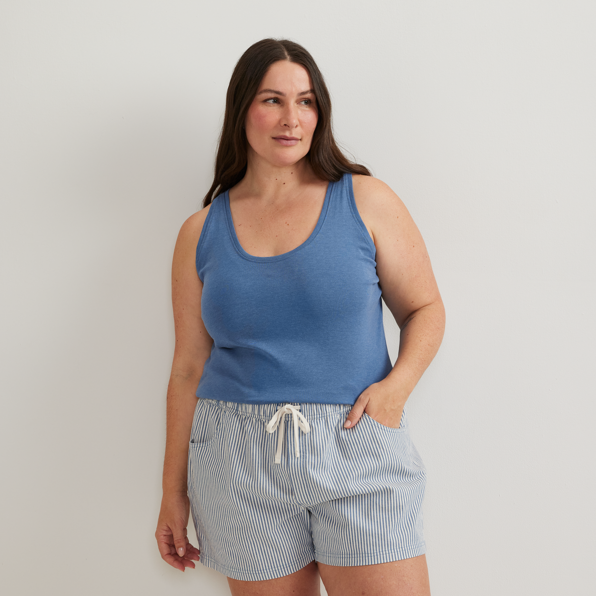 Women's Everyday Scoop-Neck Tank-Tile Blue-Plus-C1