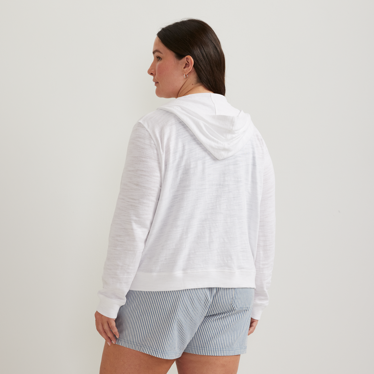 Women's Waverly Cotton Slub Full-Zip Sweatshirt-White-Plus-F1