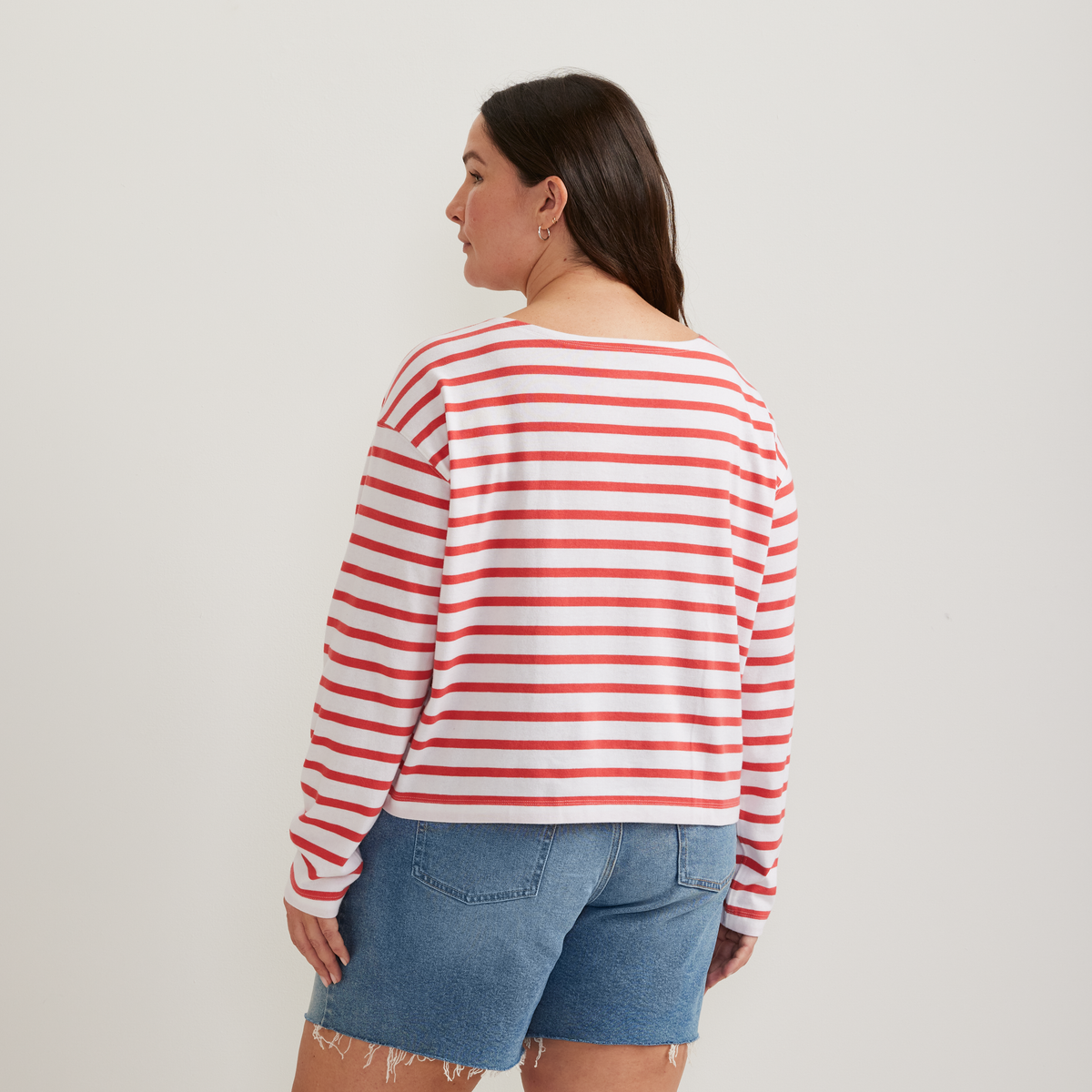 Women's Sailor Bateau Neck T-Shirt-Rhubarb-Plus-F1