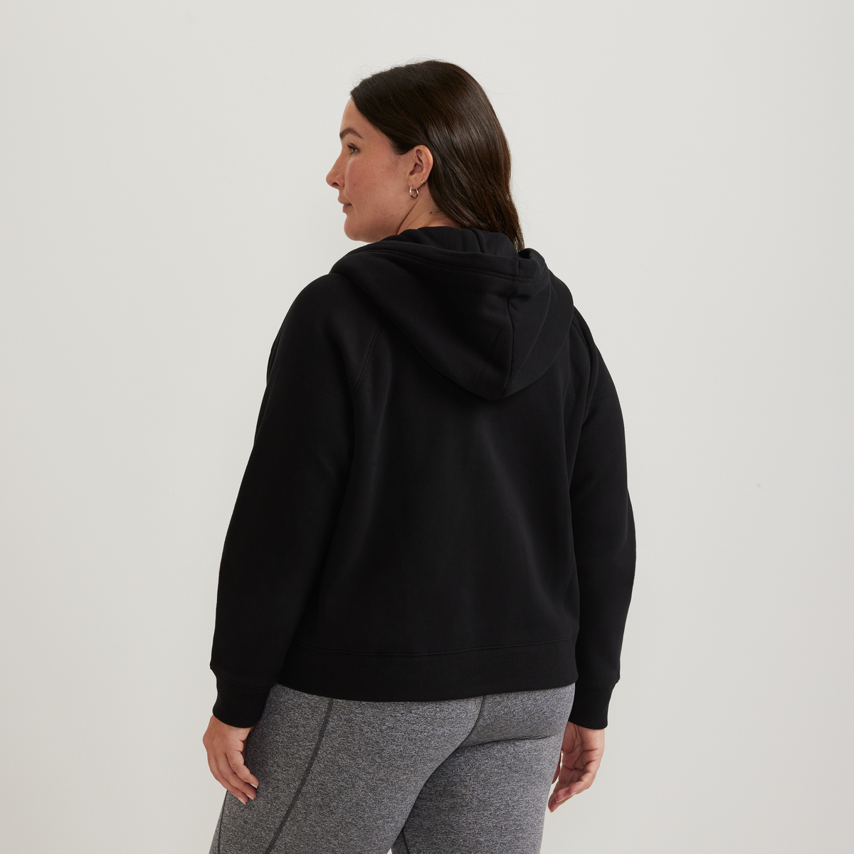 Women's Vintage Soft Full-Zip Hoodie-Black-Plus-F1