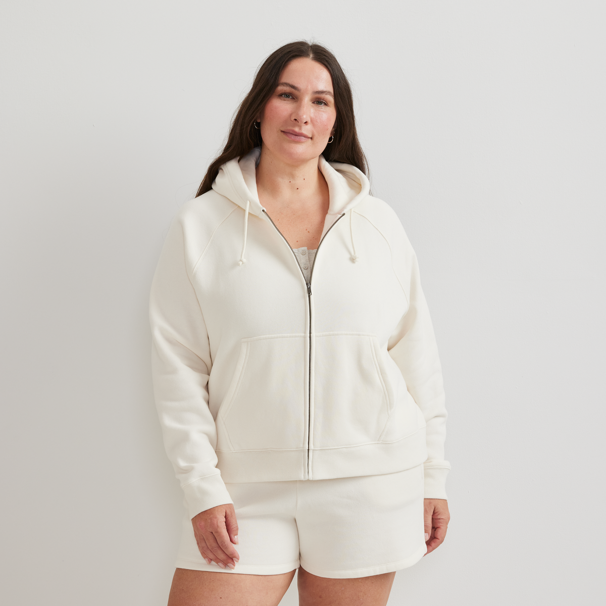 Women's Vintage Soft Full-Zip Hoodie-Ivory-Plus-C1
