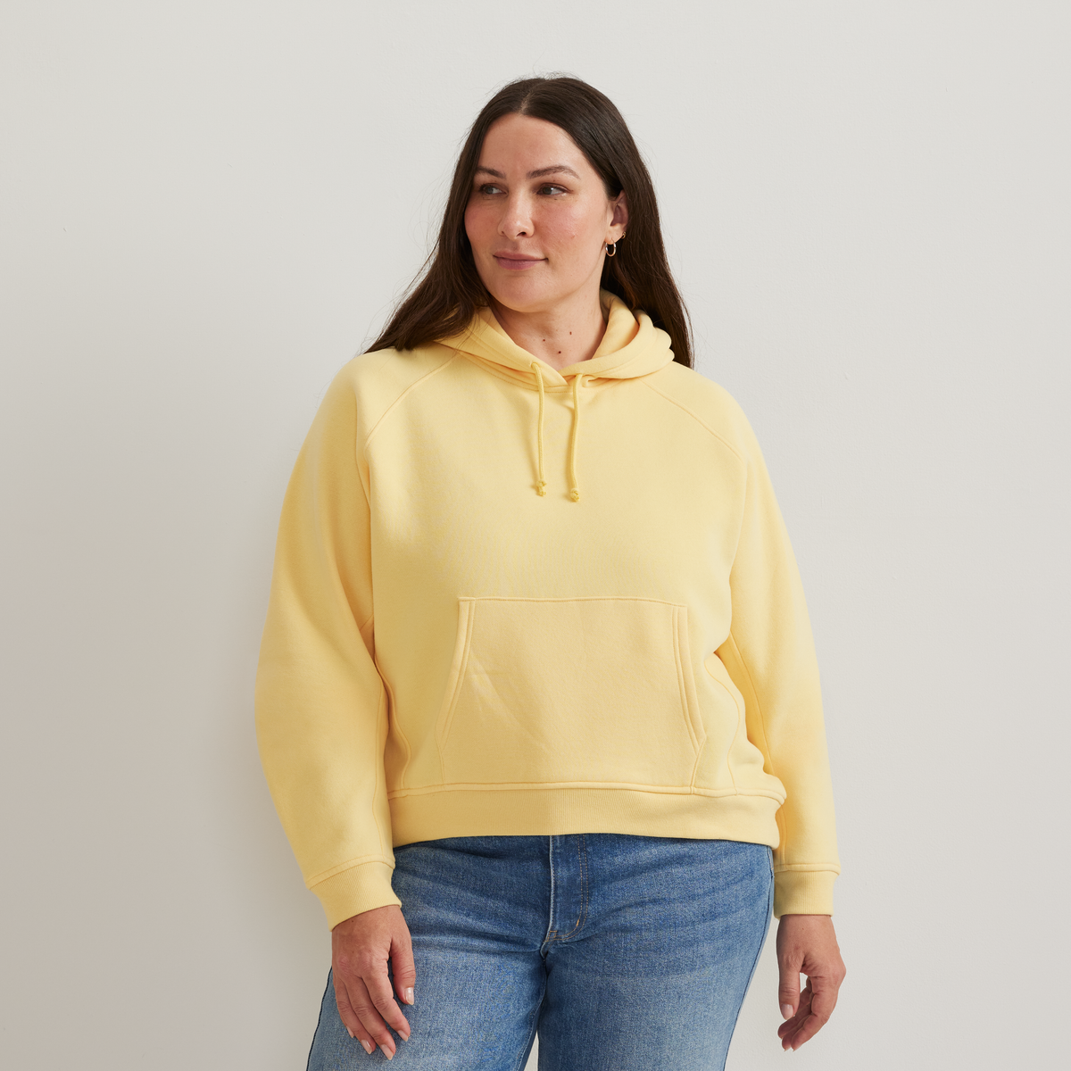 Women's Vintage Soft Pullover Hoodie-Yellow-Plus-C1