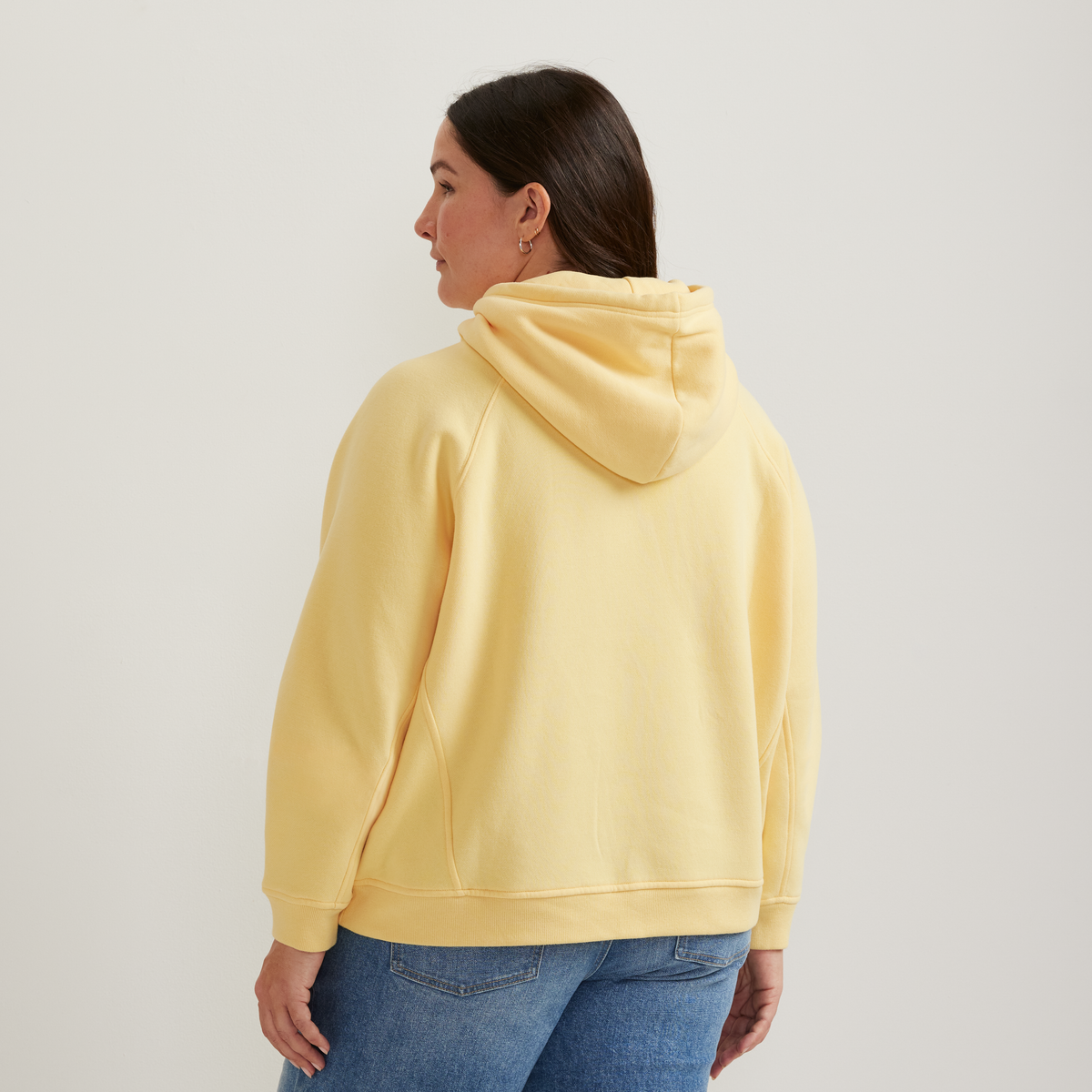 Women's Vintage Soft Pullover Hoodie-Yellow-Plus-F1