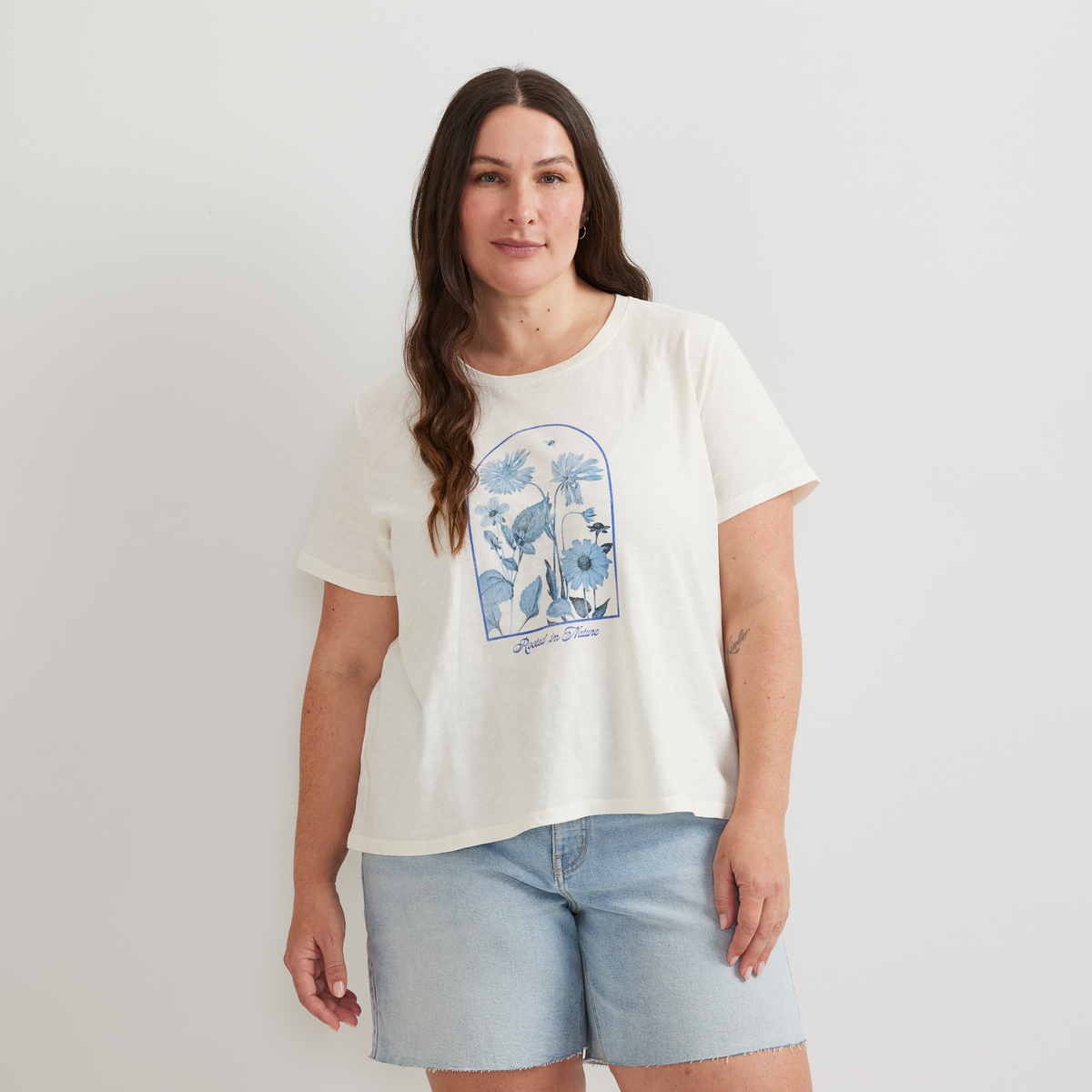 Women's Graphic T-Shirt - Rooted In-Ivory-Plus-C1