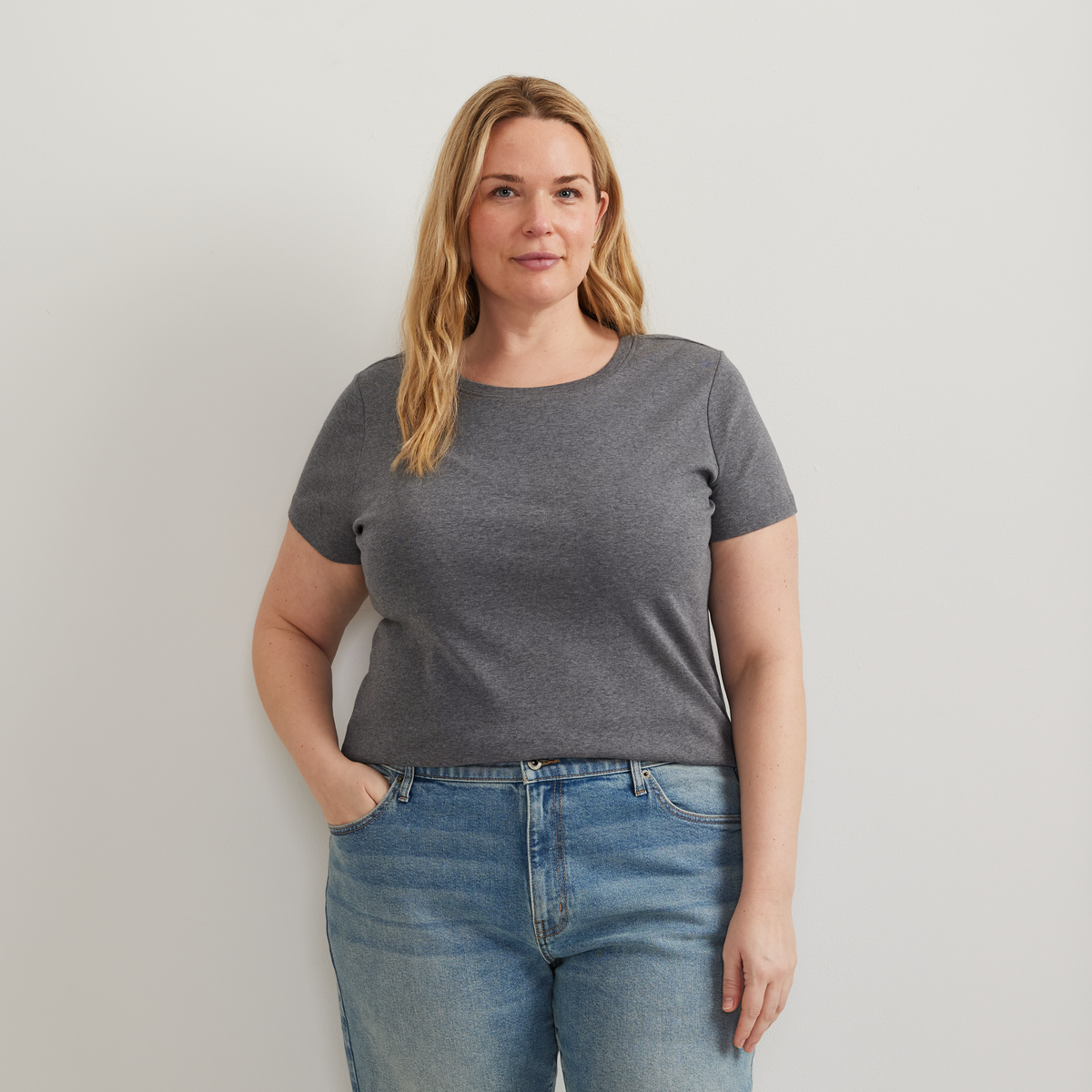 Fav Short-Sleeve Crew T-Shirt Med Htr Gray Plus-C1