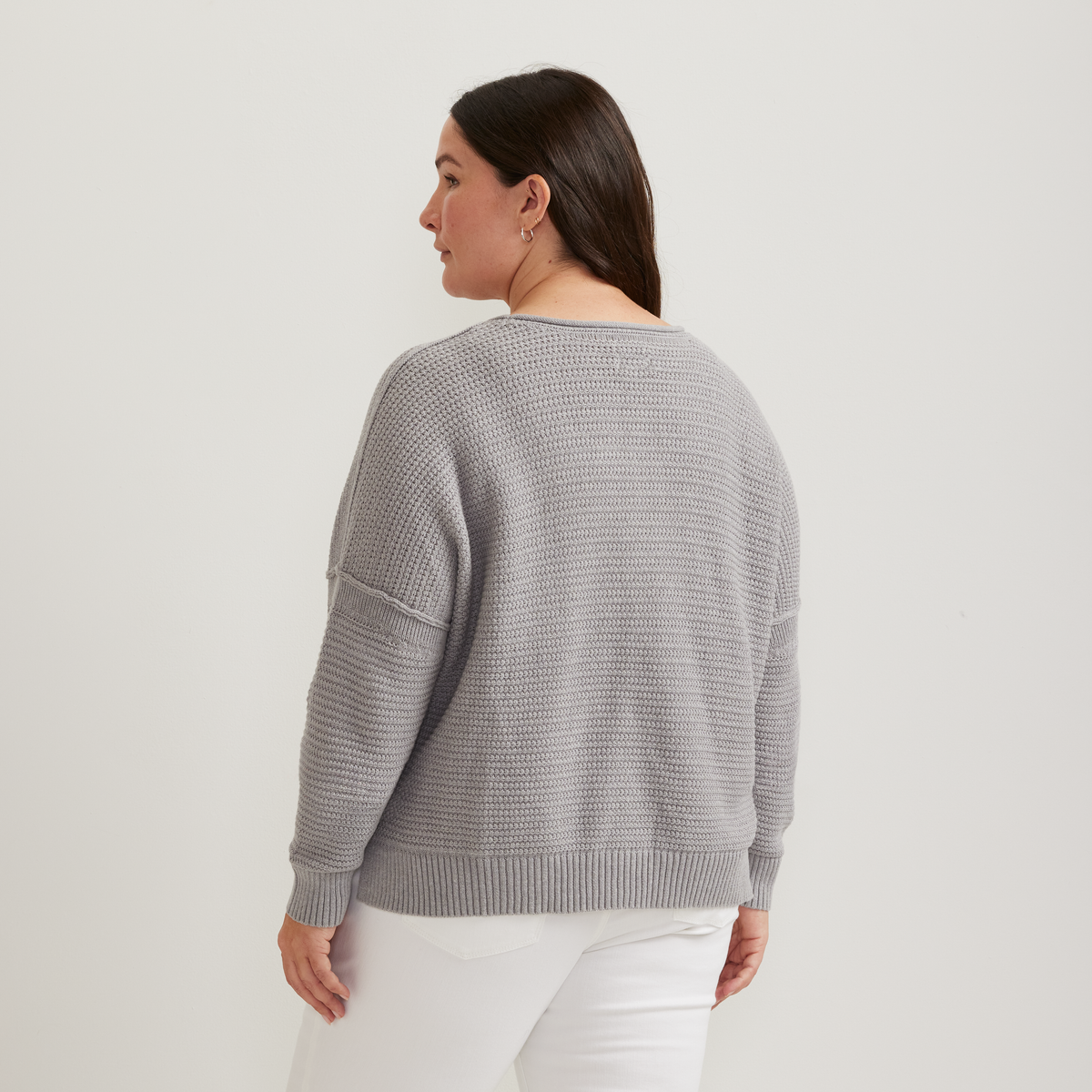 Women's Roll Neck Sweater-Htr Gray-Plus-F1