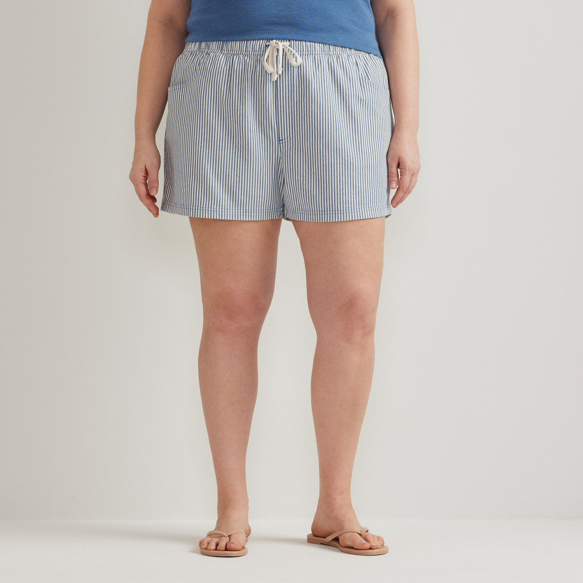 Women's Softened Legend Wash Relaxed Shorts-Blue Smoke-Plus-C1