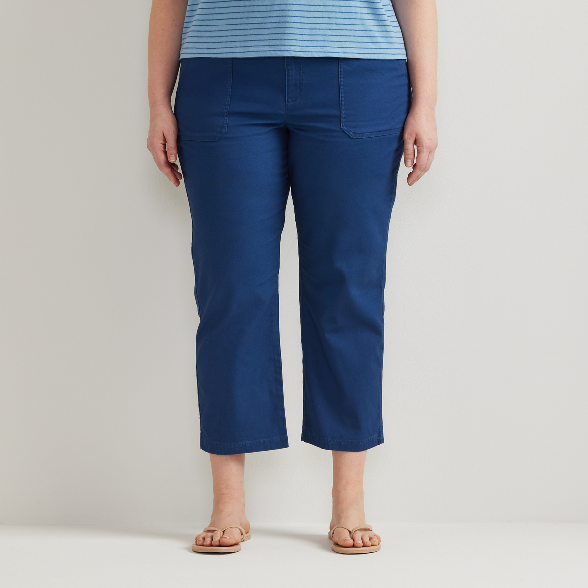 Women's Utility Stretch Canvas Kick Cropped Pants-Dusk-Plus-C1