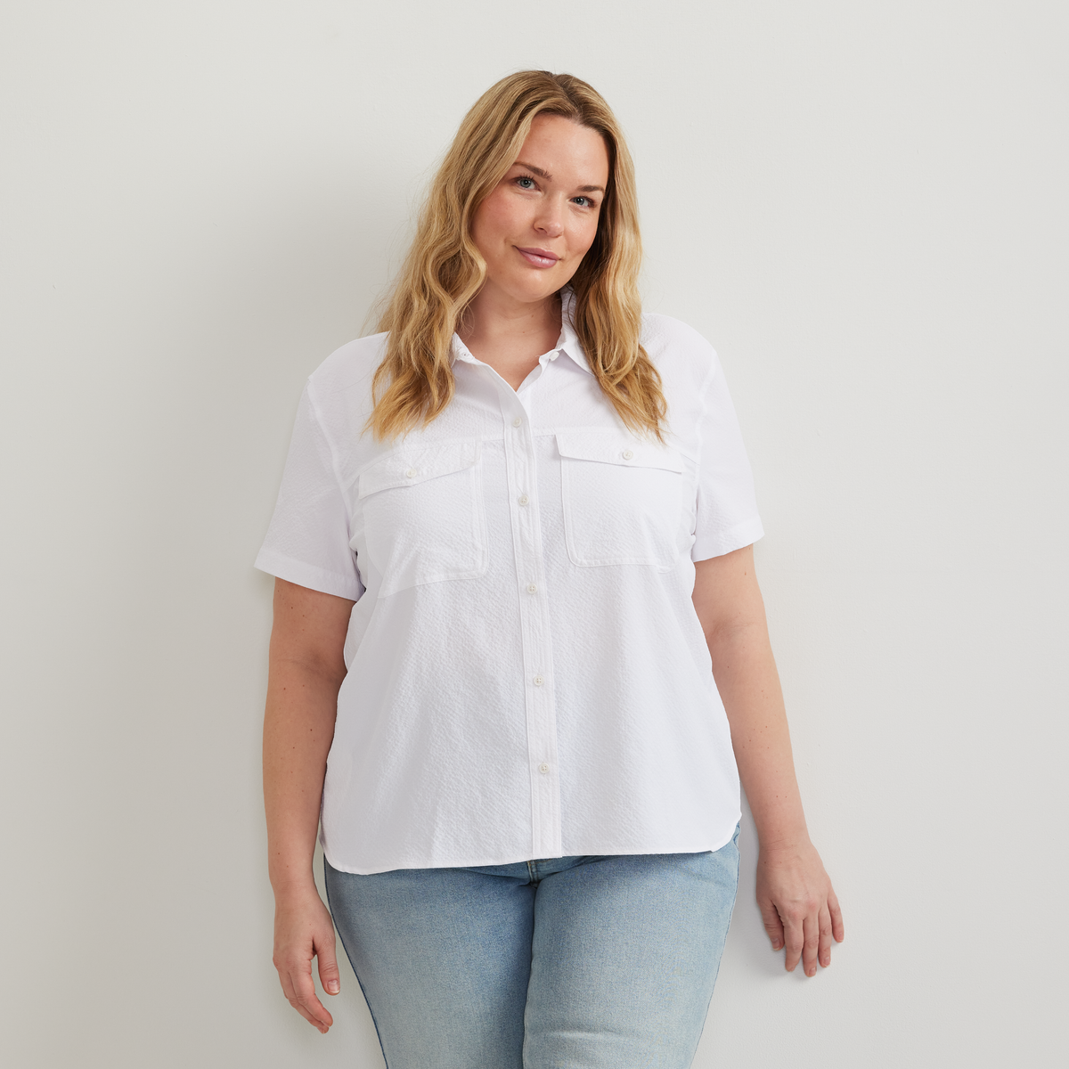 Women's Short-Sleeve Mountain 3.0 Shirt - Solid-White-Plus-C1