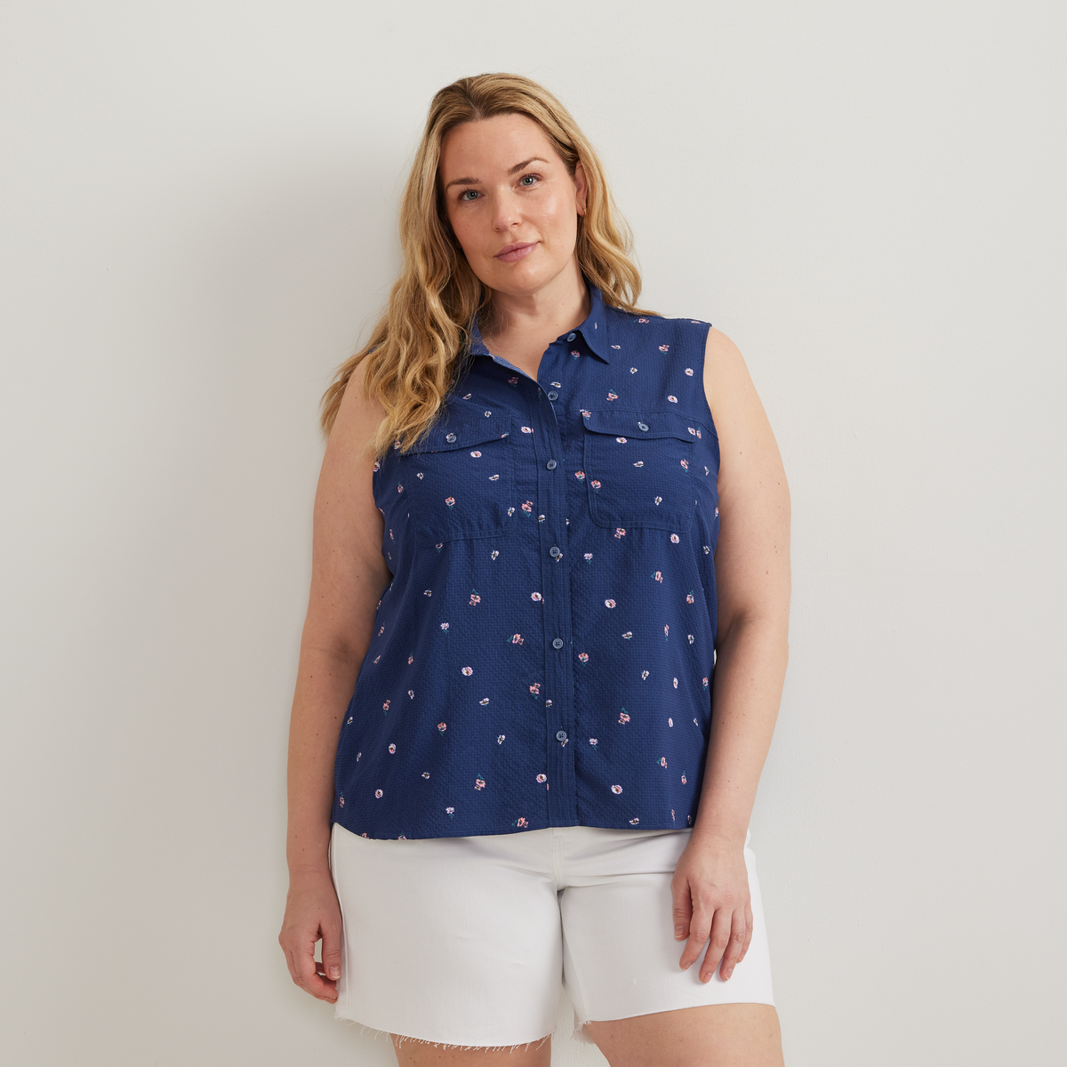 Women's Sleeveless Mountain Shirt 3.0 - Print-Dusk-Plus-C1