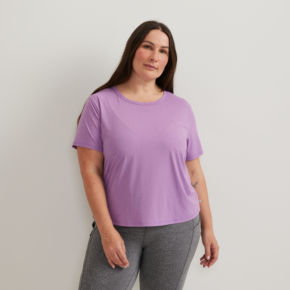 Women's Trek Light Hike Short-Sleeve Crewneck T-Shirt-Hydrgea-Plus-C1