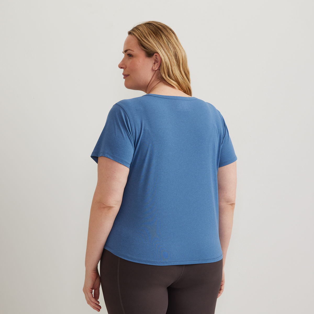 Women's Trek Light Hike Short-Sleeve Crewneck T-Shirt-Tile Blue-Plus-F1