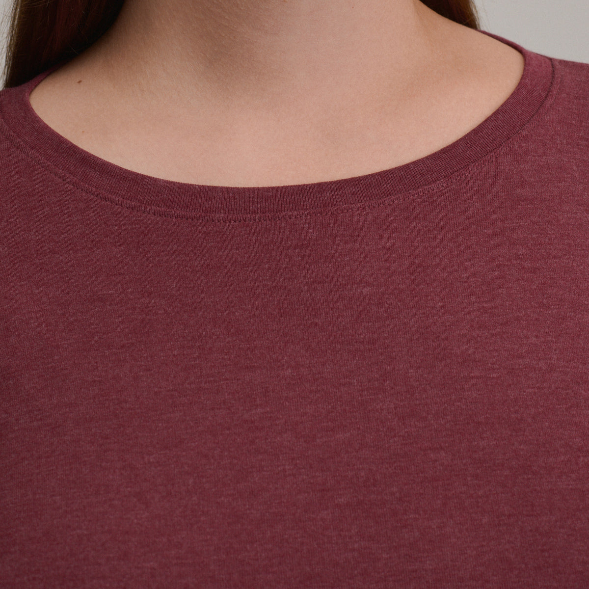 Women's Fav Long Sleeve Crew Neck Tee-Blkcherry-Plus-7