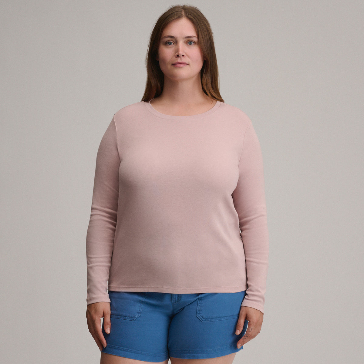 Women's Fav Long Sleeve Crew Neck Tee-Ltplum-Plus-21